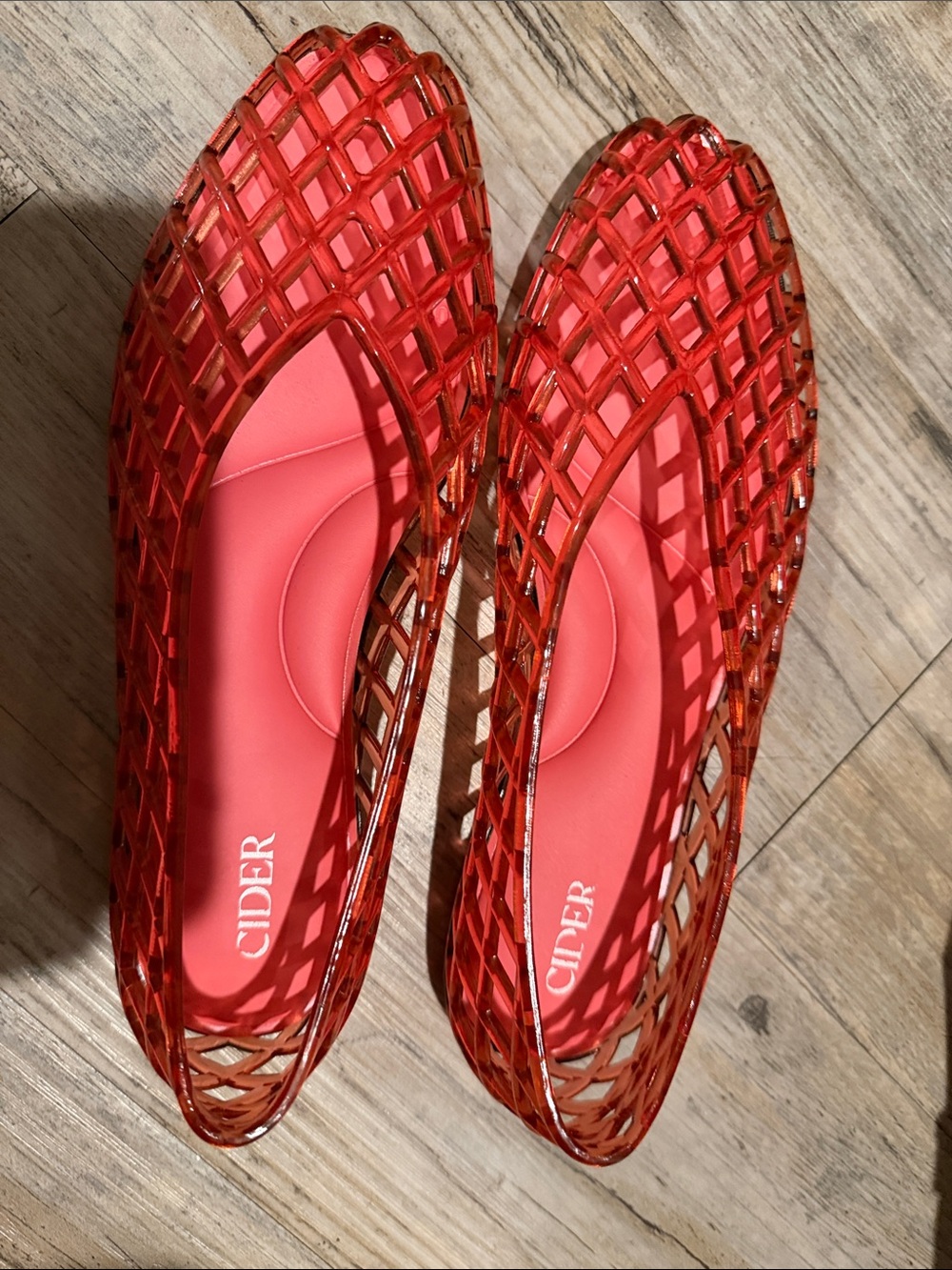 Cider Red Jelly Lattice Slip-On Flats